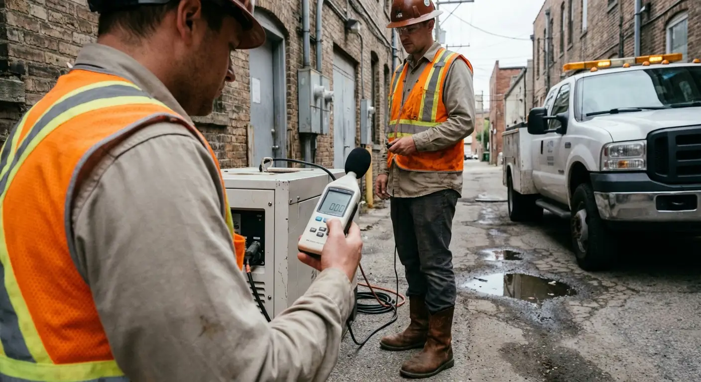 Sound attenuated generator placement and logistics in Southampton, NY
