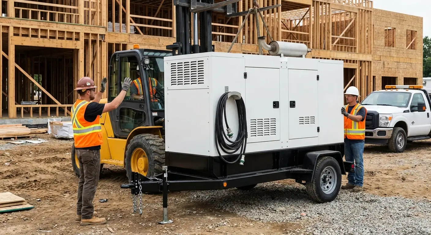 Construction generator deployment site in Southampton, NY