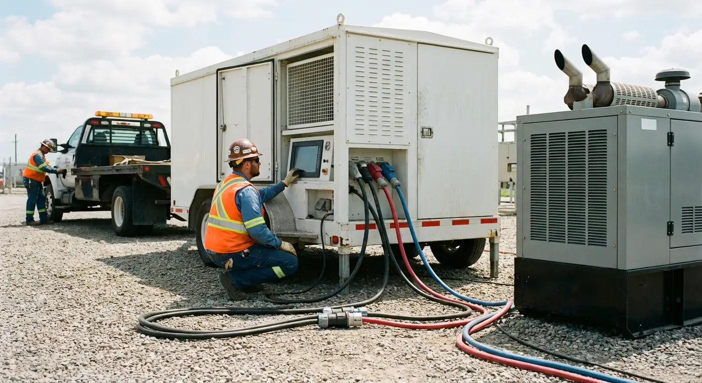 Load bank testing equipment setup in Southampton, NY