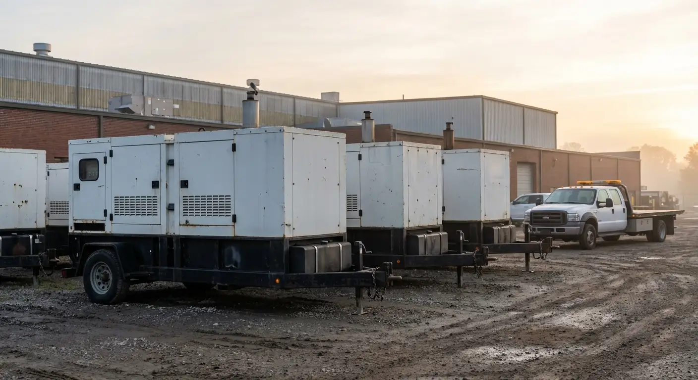 Industrial generator setup during planned shutdown in Southampton, NY