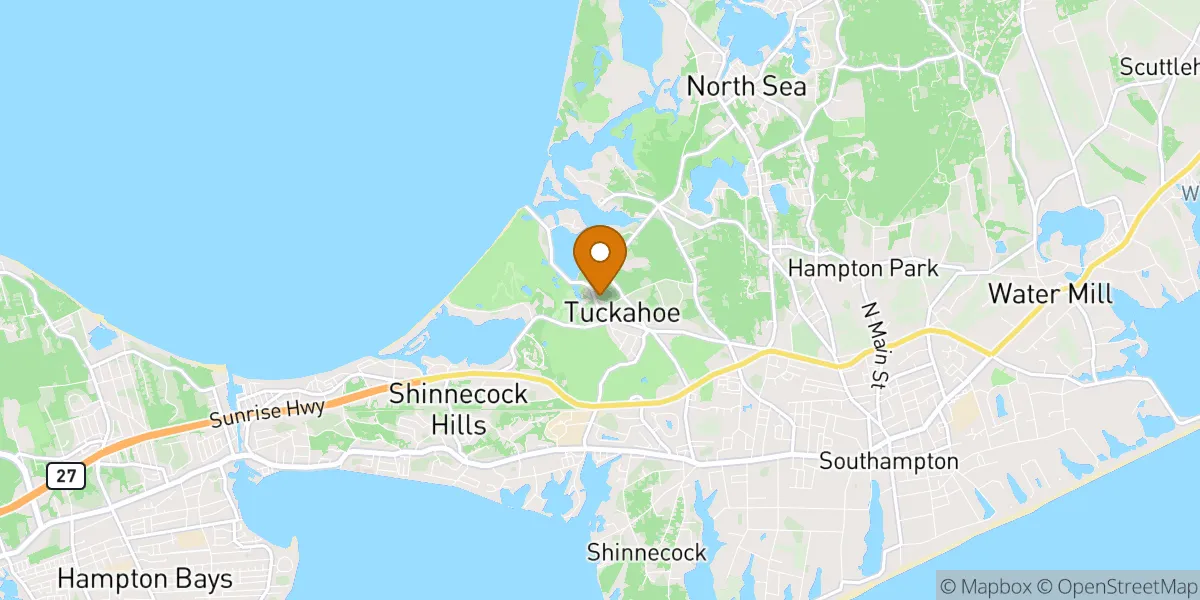 Tuckahoe neighborhood map in Southampton, NY